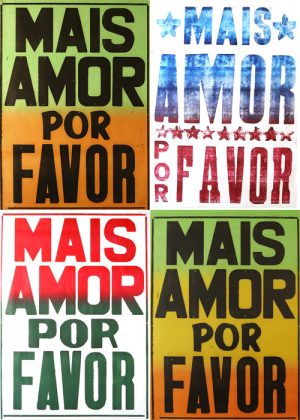 kit x4 posters "mais amor por favor"-0
